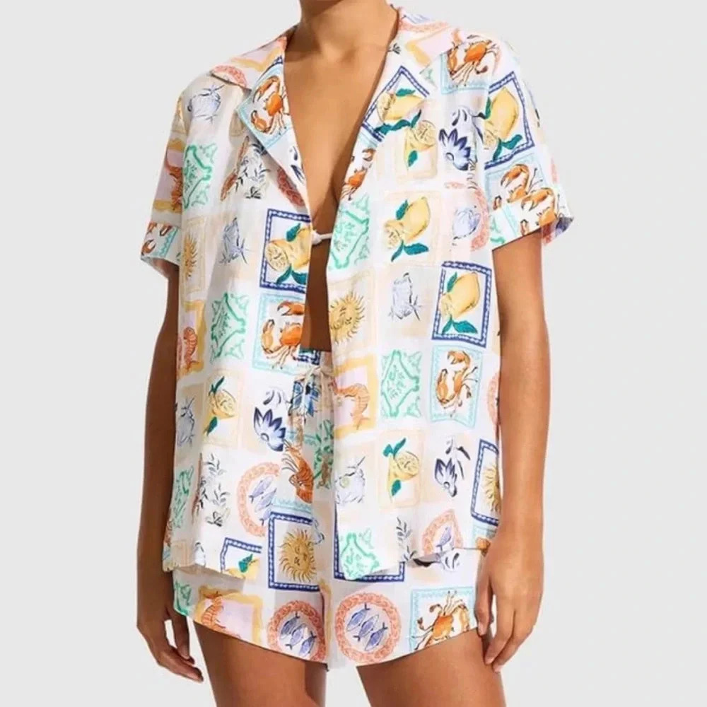 Boho Printed Button Down Set